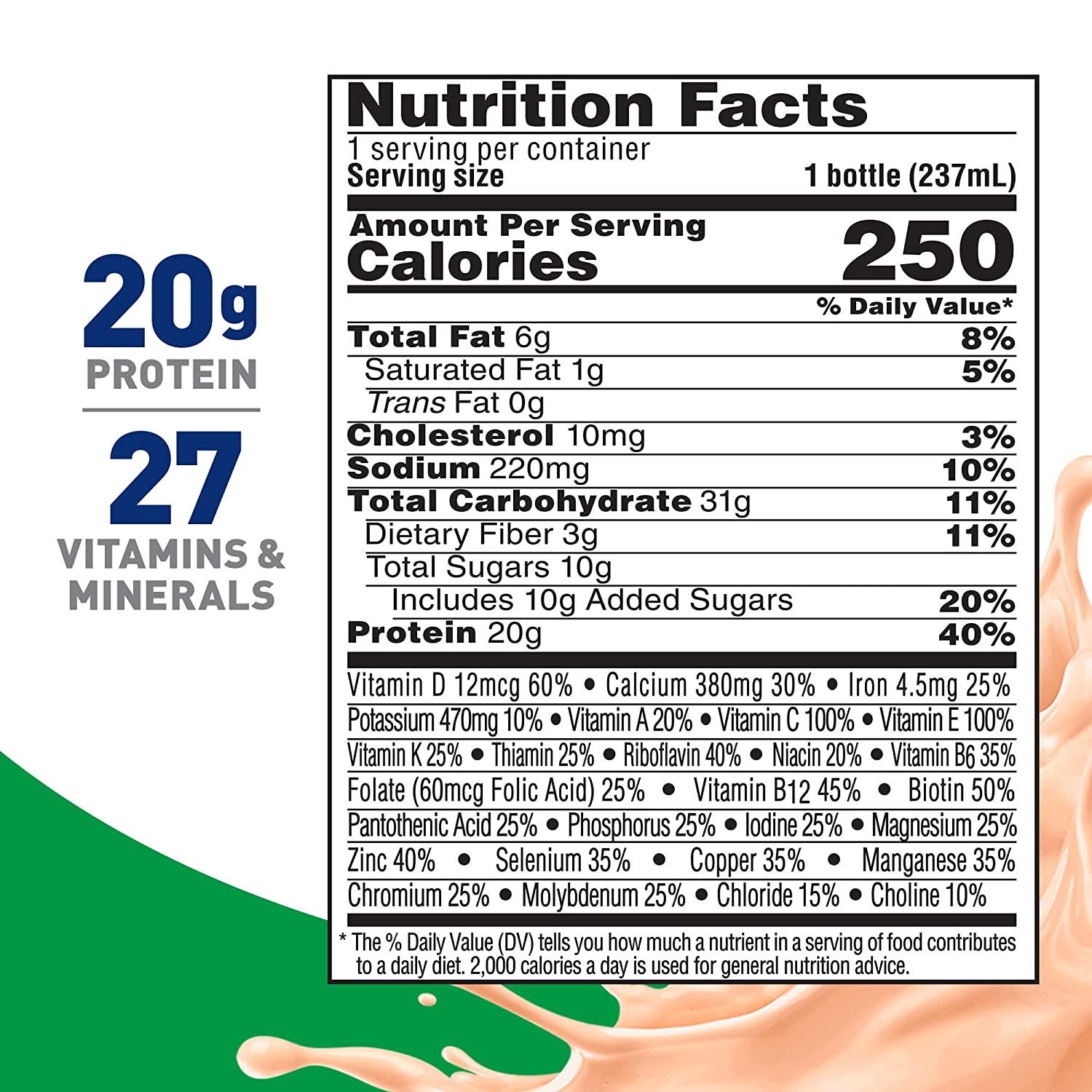 BOOST High Protein with Fiber Complete Nutritional Drink， Rich Chocolate， 8 fl oz Bottle， 24 Pack - Image 2